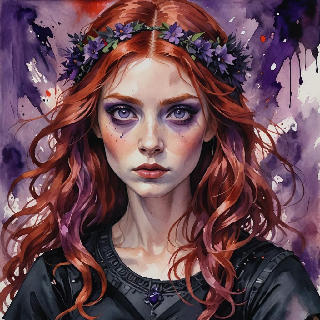 Aella Fae in Gouache and Watercolor Style