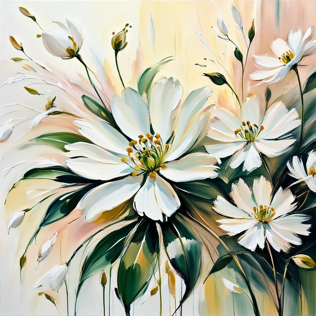 Delicate White Flower Macro Shot as Abstract Art