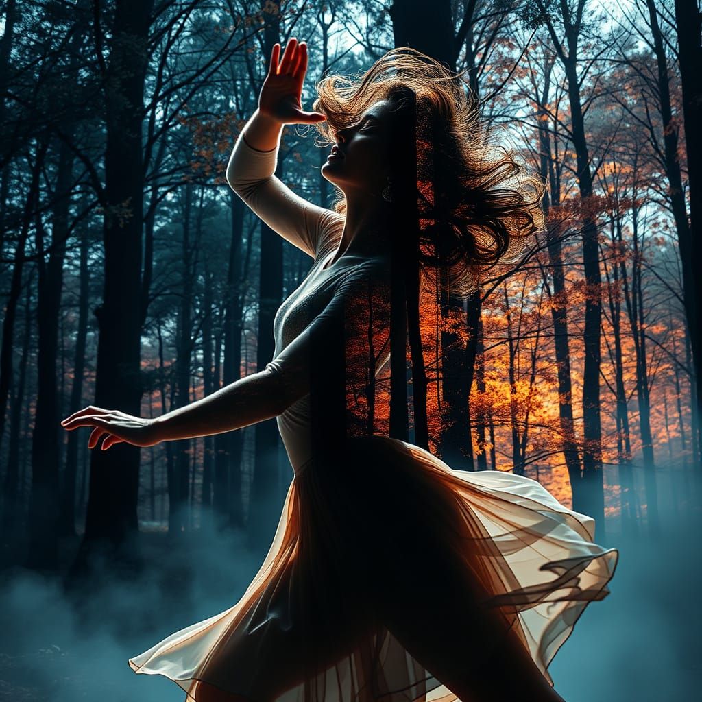 Surreal Forest Dancer in Hyperrealistic Style