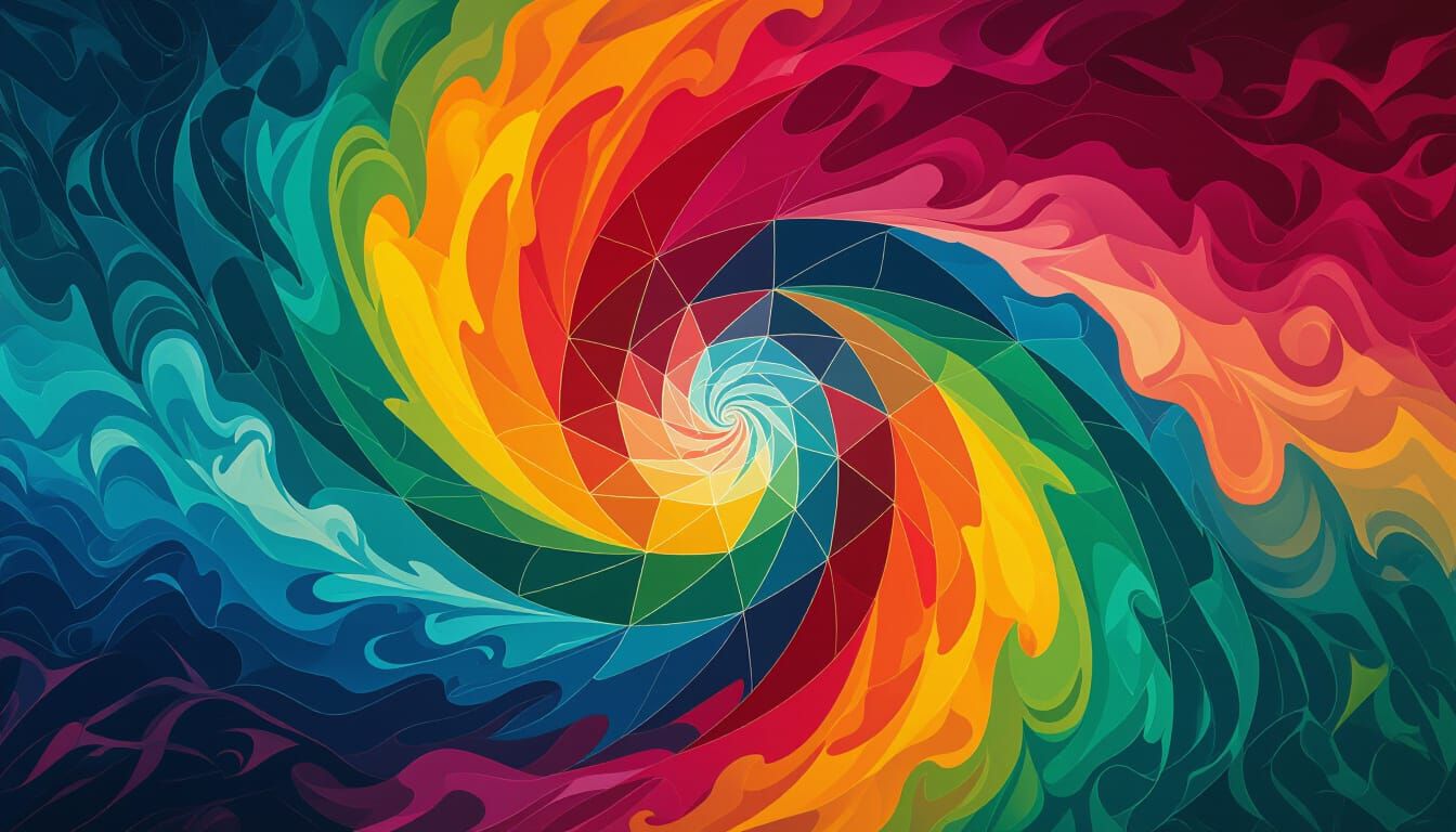 Vibrant Color Vortex Abstract Expressionism Style