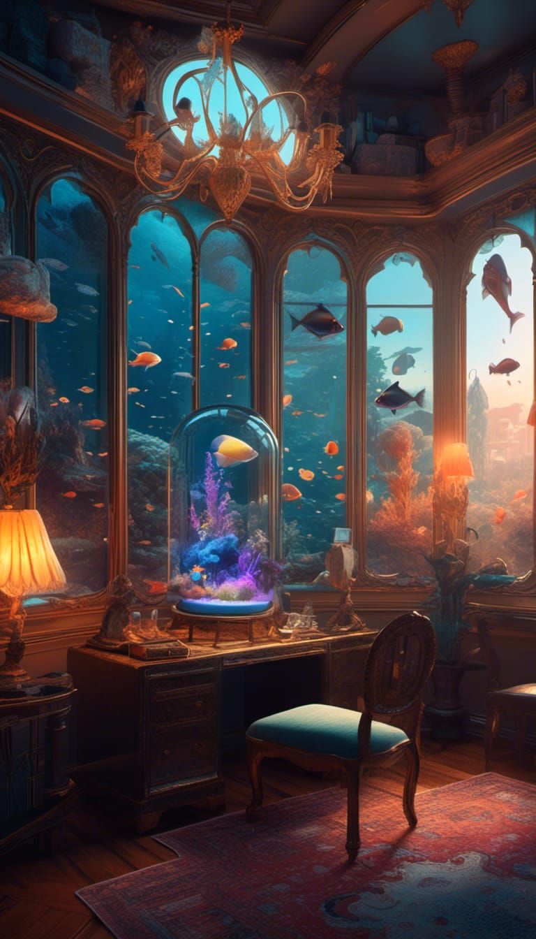 Aquarium Room: Detailed Digital Matte Painting