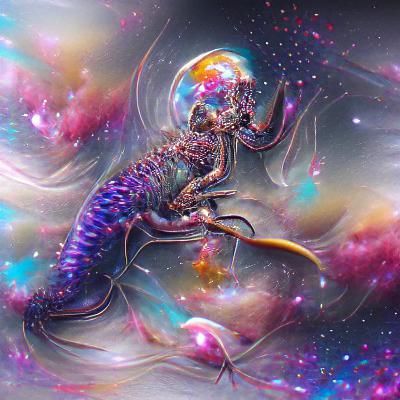 Holographic Scorpio in Cosmic Astral Illustration