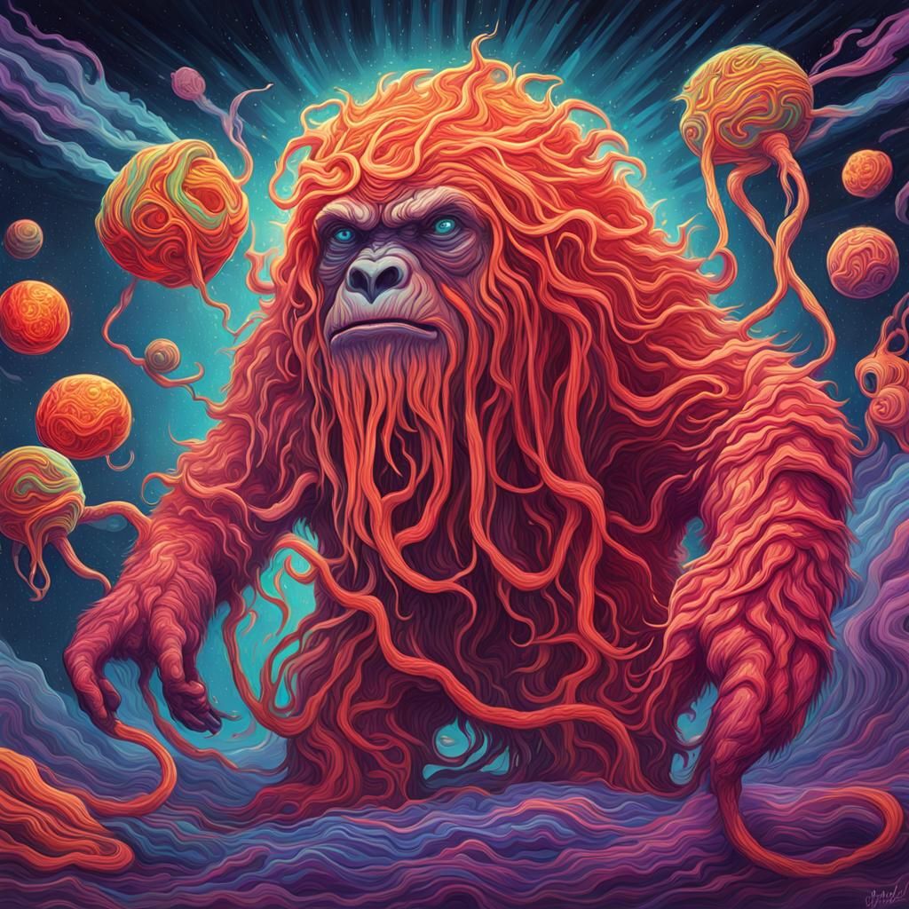 Medieval Island Village: Psychedelic Fantasy Art