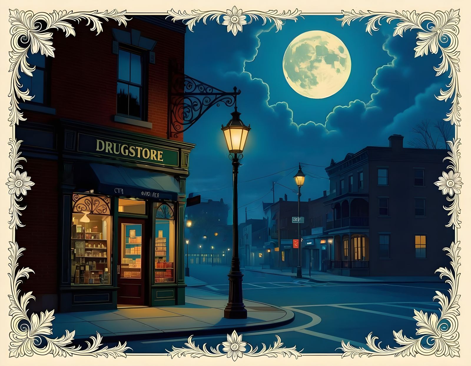 Haunting Street Scene as Oil Painting