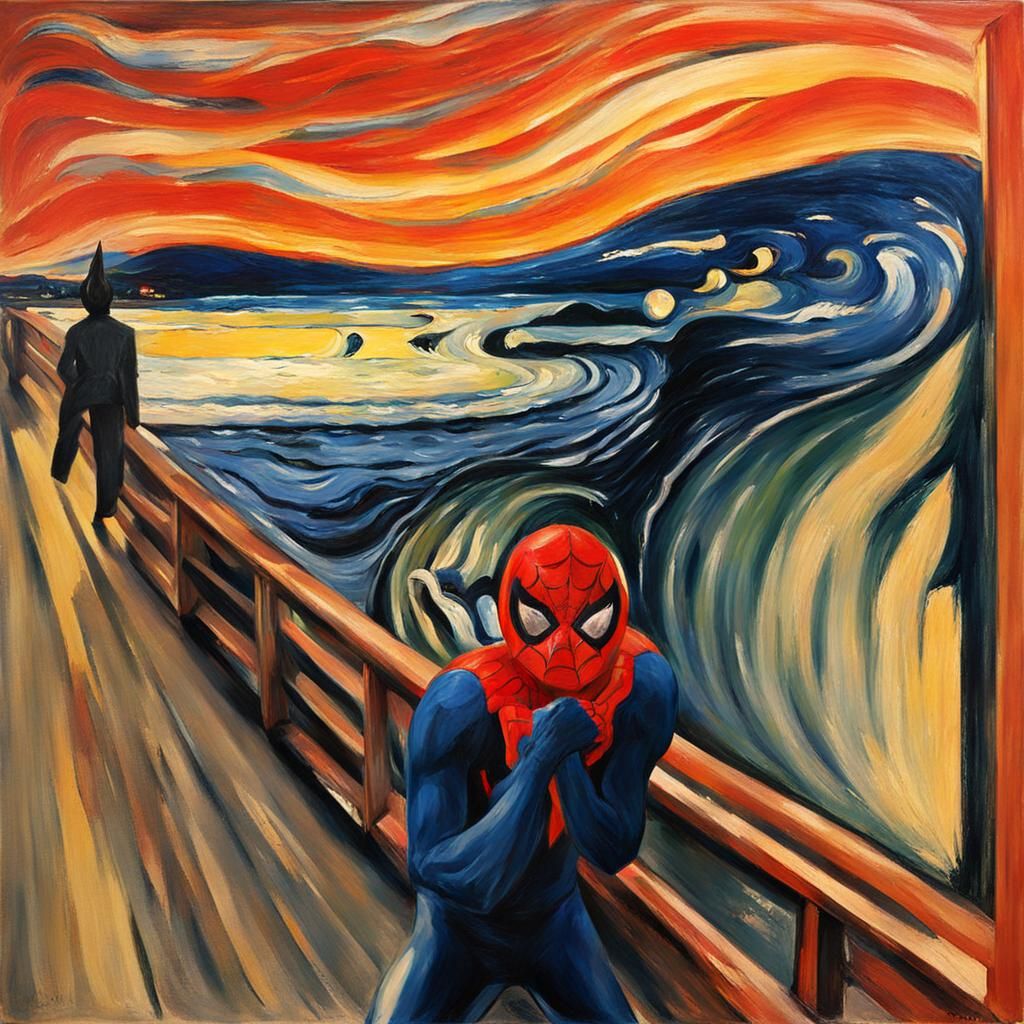 Spiderman as The Scream