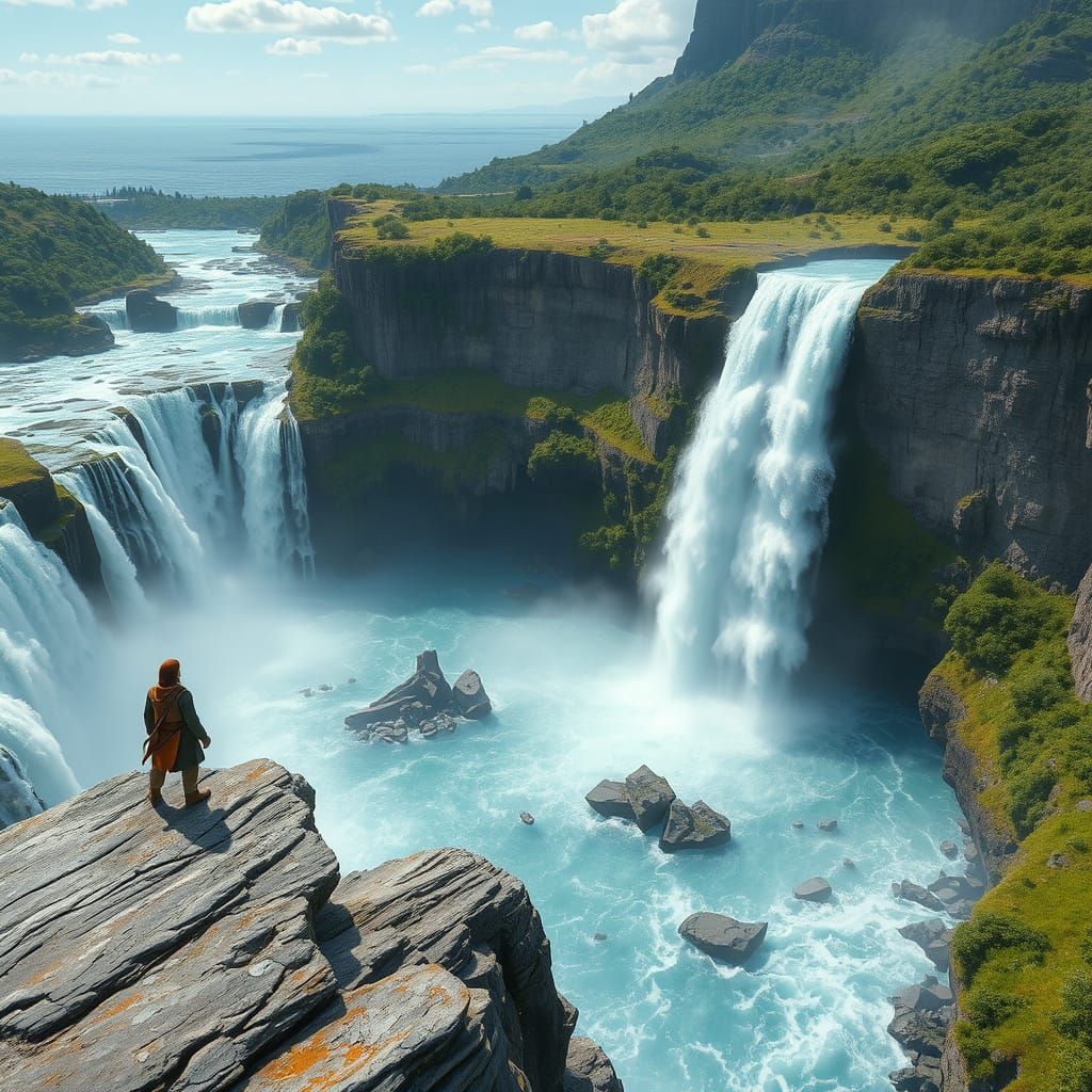 Epic Landscape of a Granite Precipice and Ocean