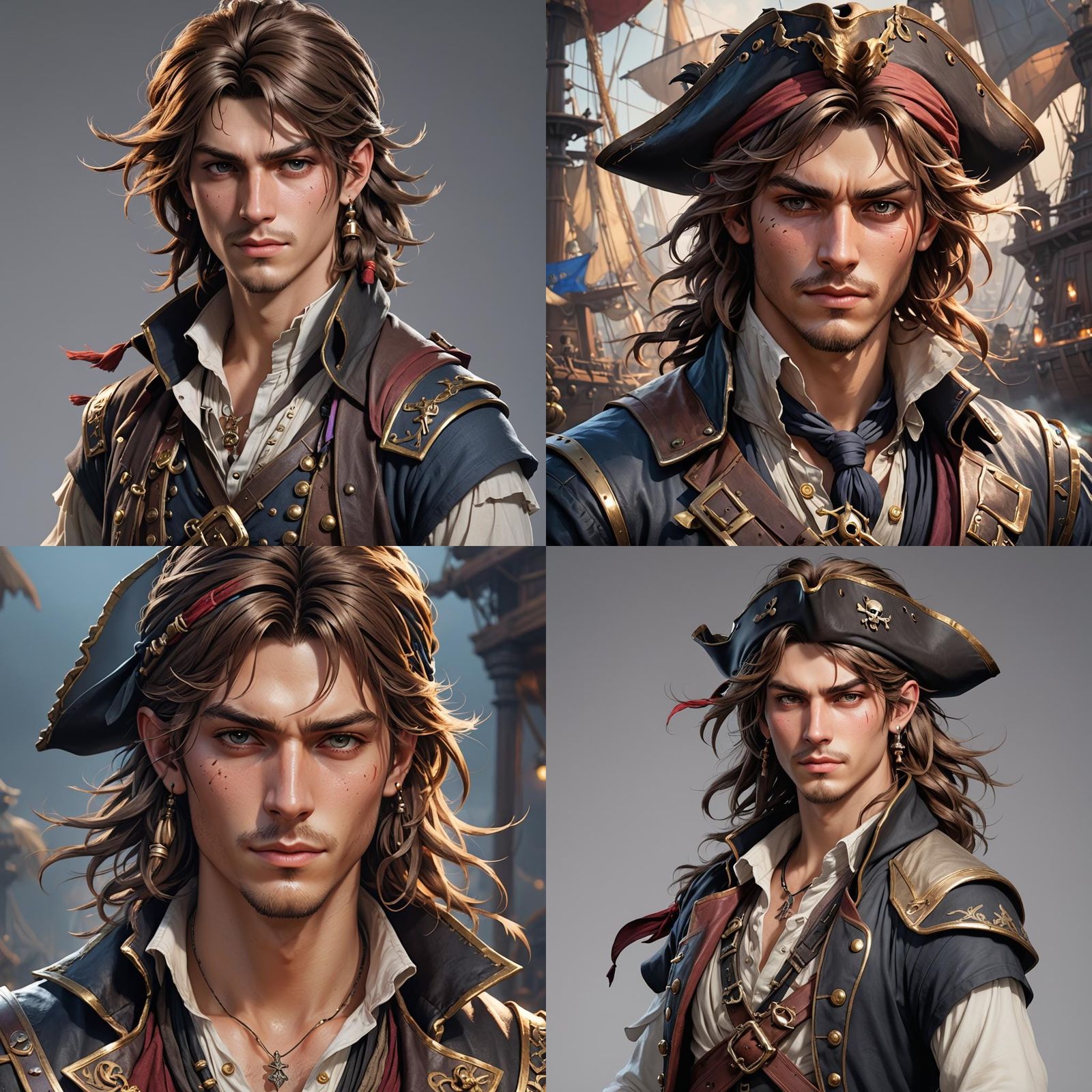 Anime Portrait: Striking Teen Pirate in 3D