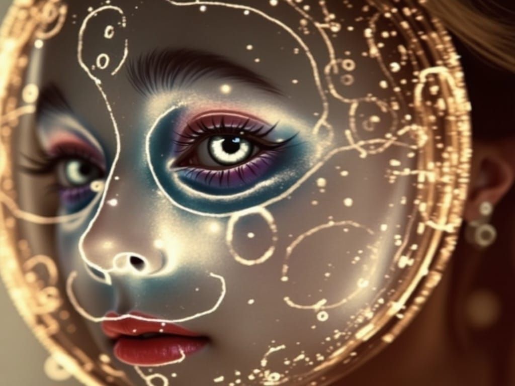 Ancient Mochi Astrologer in Calcite Fraktur