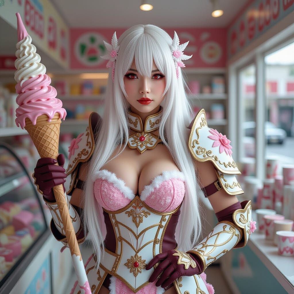 Ice Cream Valkyrie in a Japanese Ice Cream Shop