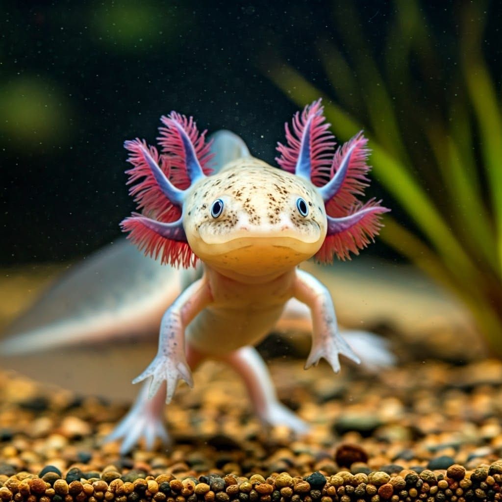 Axolotl Twins Underwater in Elegant Style