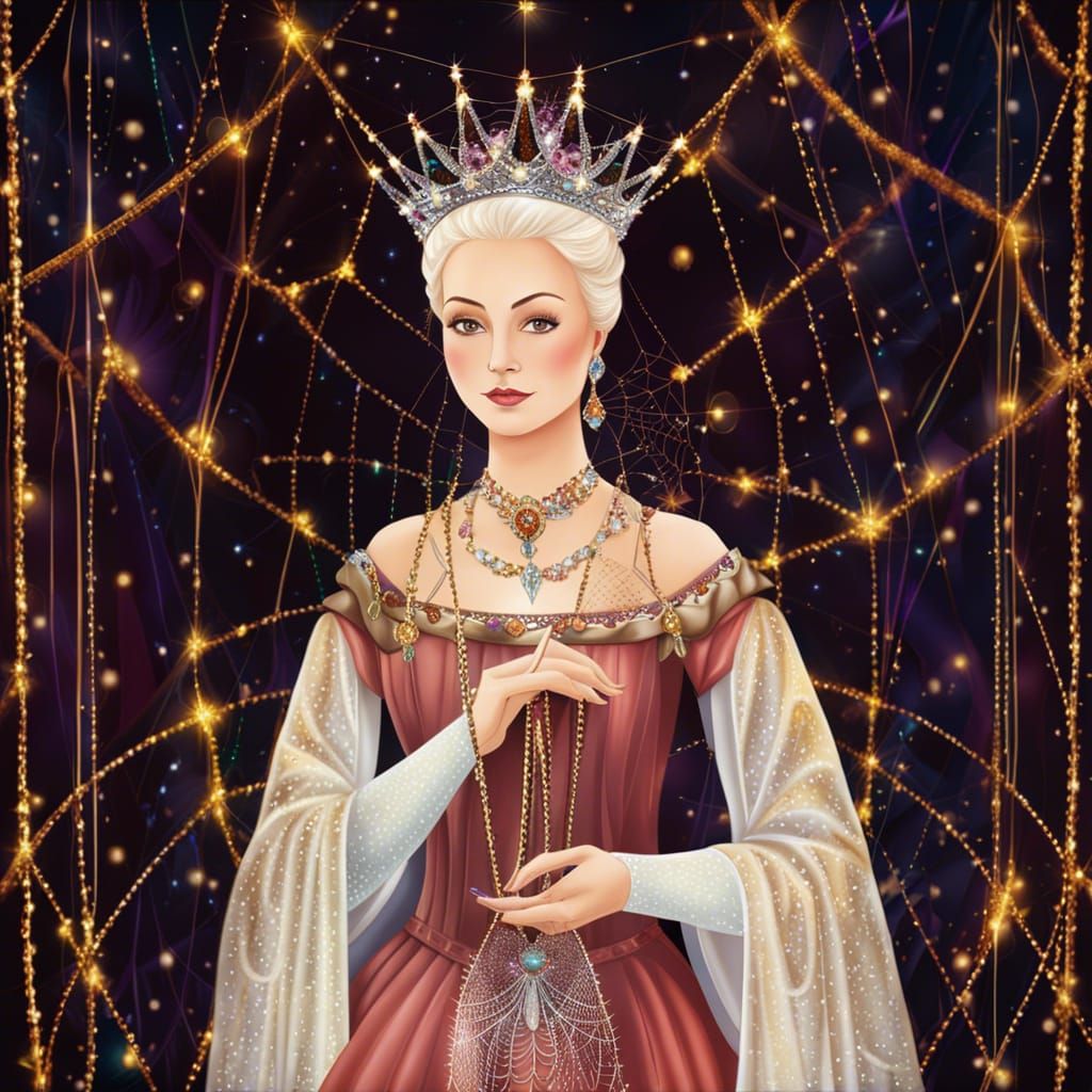 Medieval Queen with Spider in Fantasy Portrait