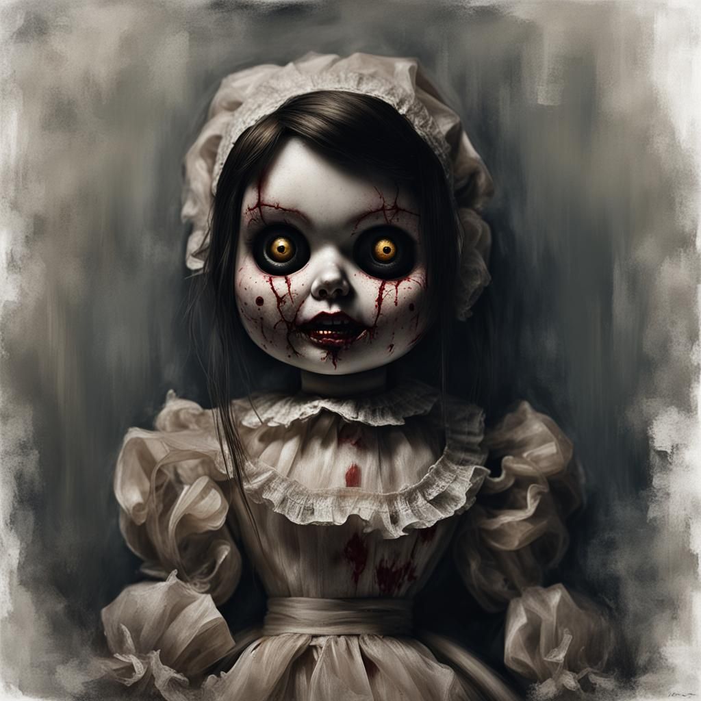 Sinister Doll in a Dark Fantasy Style