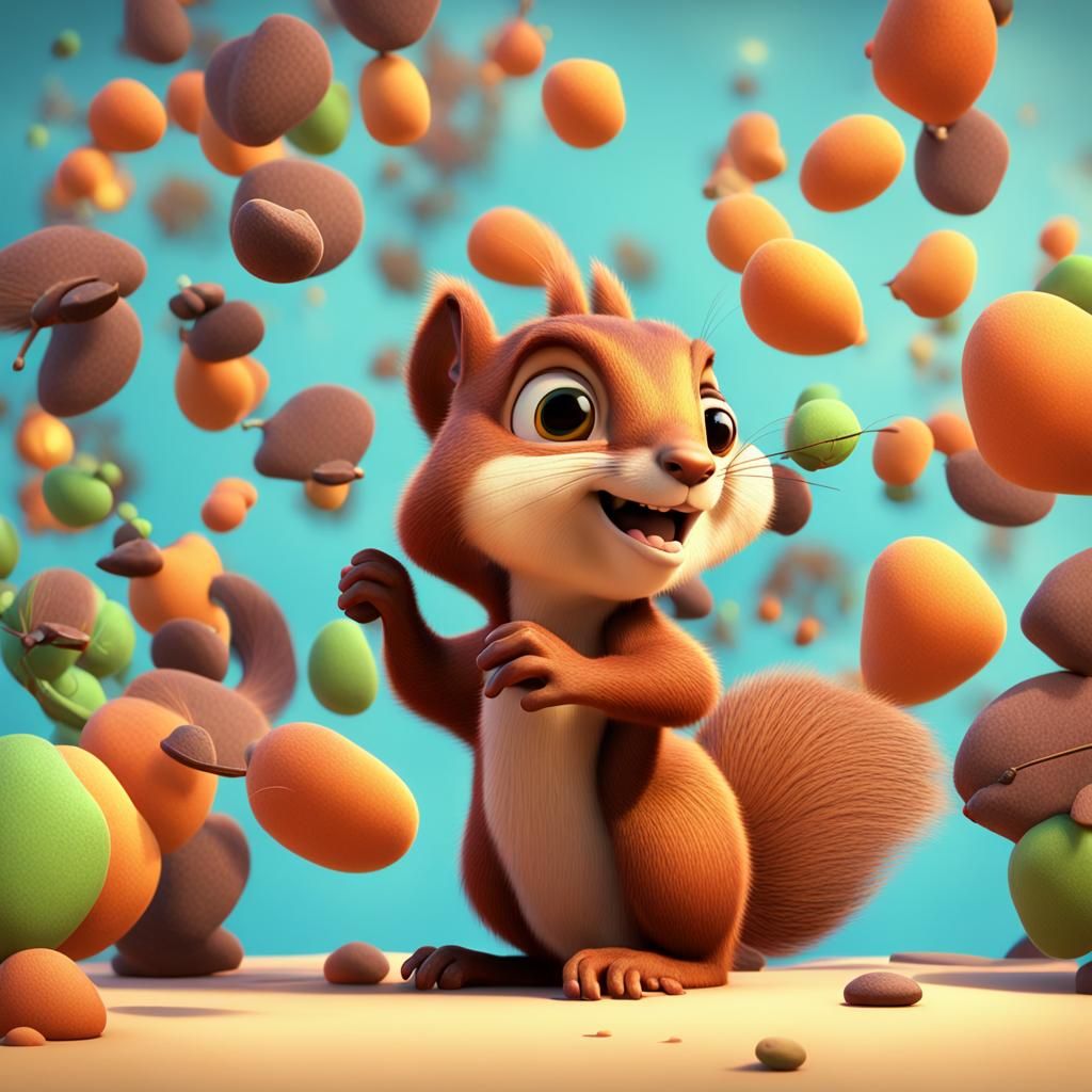 Squirrels Reimagined as Pixar 3D Digital Art