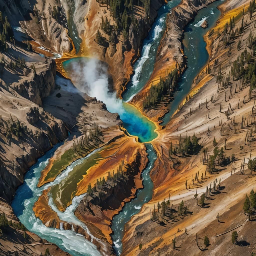 Geysers of Yellowstone National Park: Hyperrealistic Splash ...