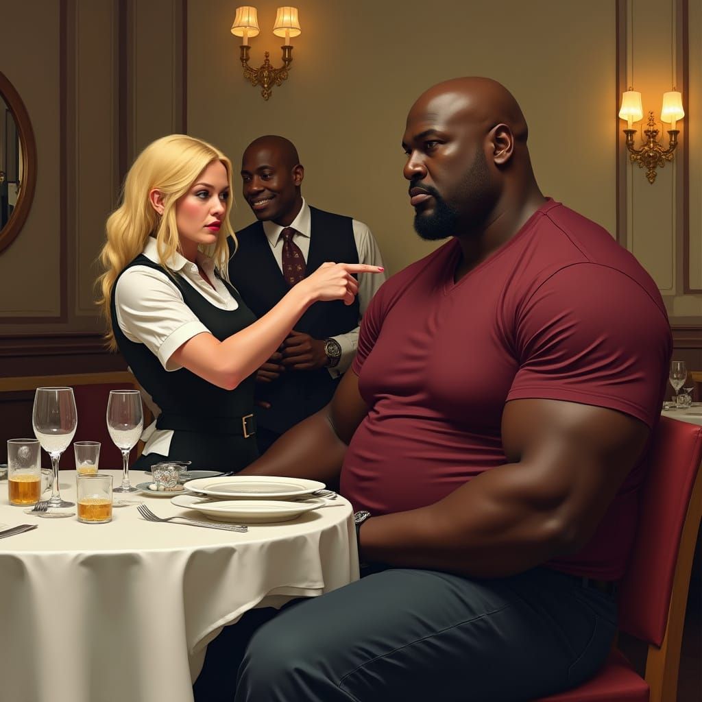 Shaquille O'Neal Confrontation in Restaurant, Portraiture St...