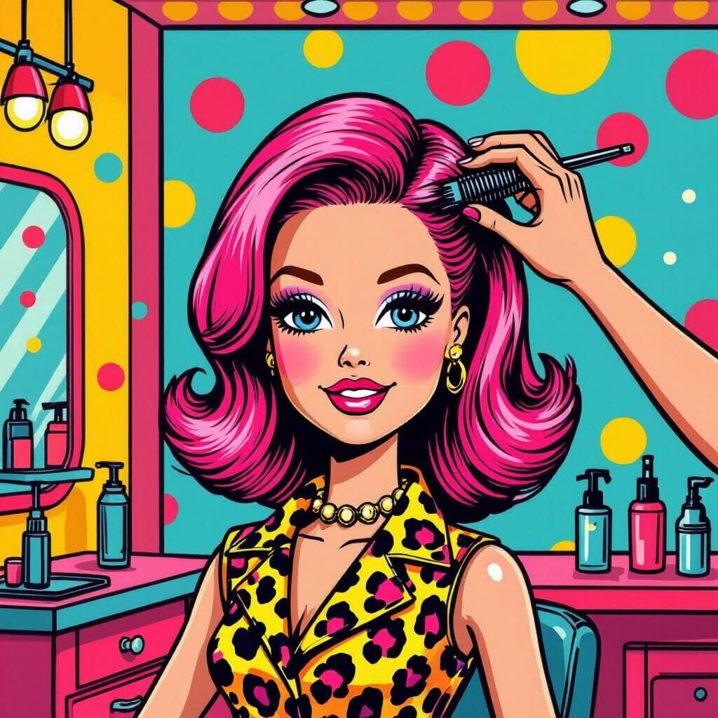 Sindy Doll's Pop Art Hair Salon Makeover