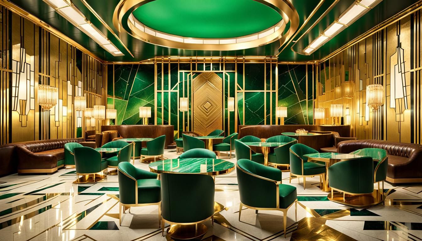 Art Deco Club Interior with Geometric Motifs