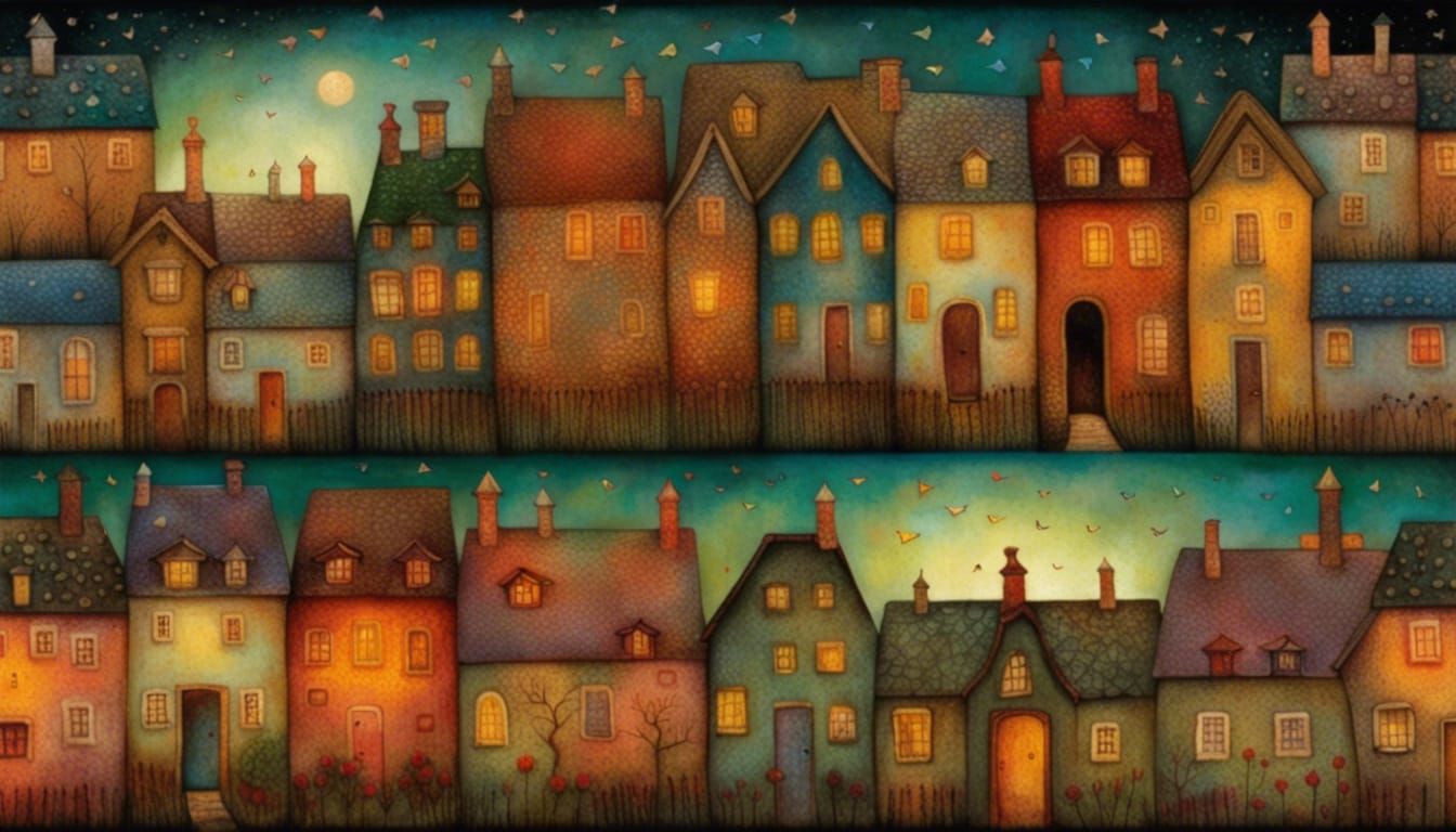 Idyllic Countryside Village in Morning Light