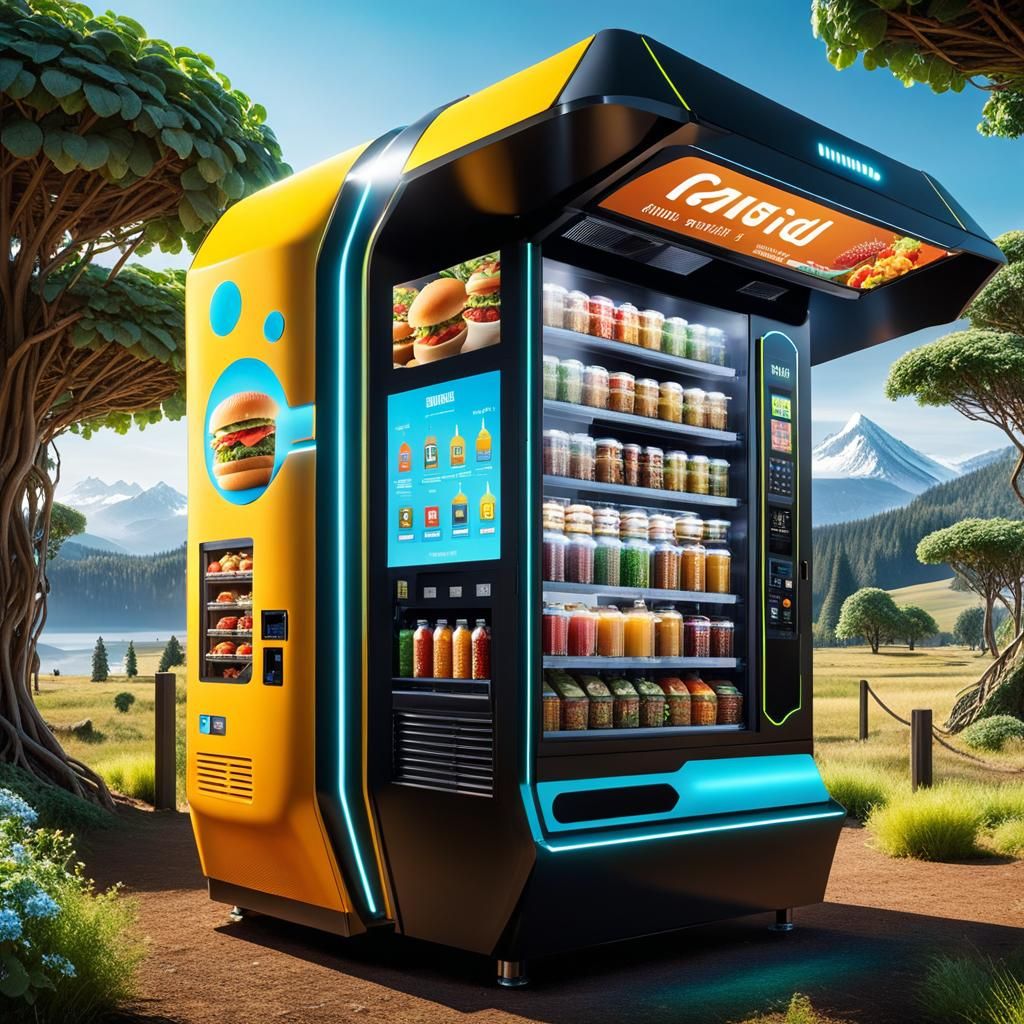 Futuristic Food Vending Machine with Quantum Minds