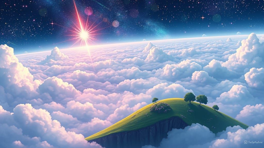 Mystical Realm Above the Clouds in Whimsical Studio Ghibli S...