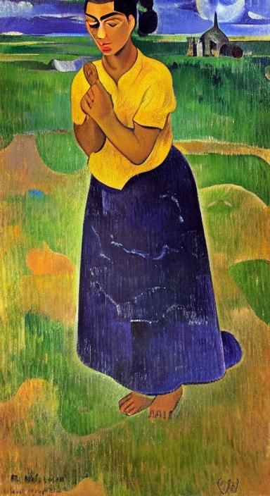 Smiling Goth Lady in Cubism Style Portrait