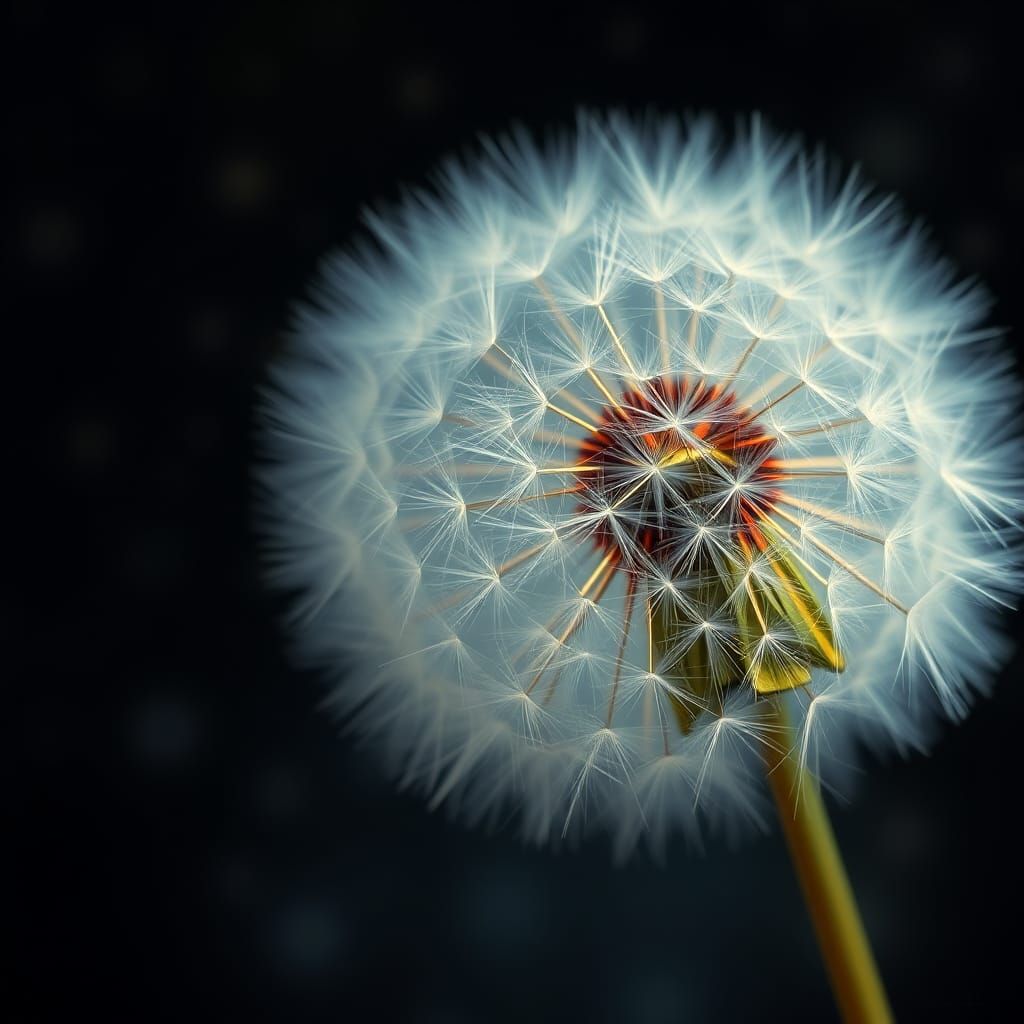 Fractal Dandelion Portrait in Contemporary Digital Style