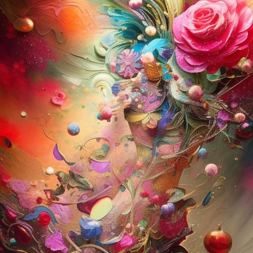 Marbled Butterflies in Oil, Gouache Illustration