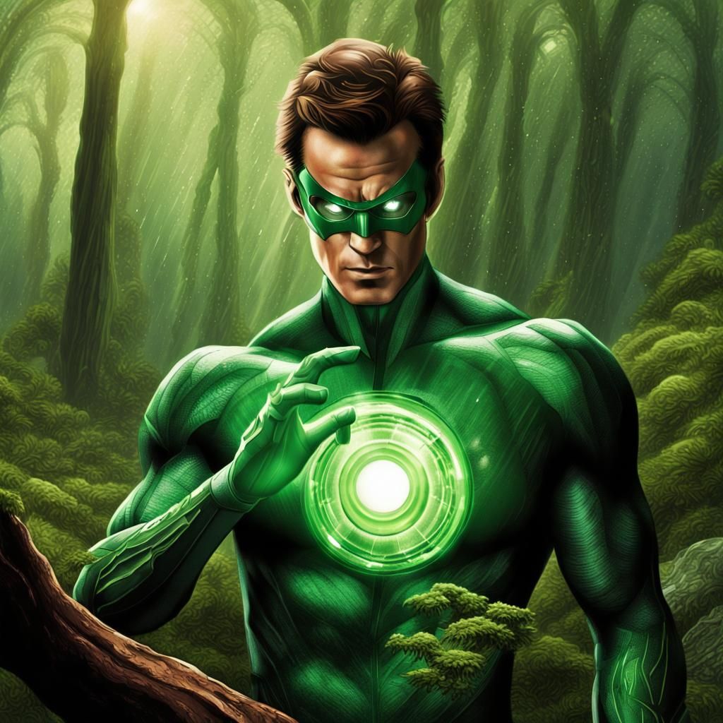 Green Lantern Restores Forest with Emerald Light