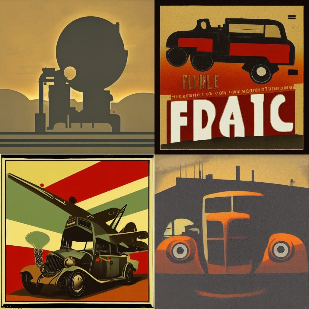 Dieselpunk Abstraction: A Synthetism Flat Design