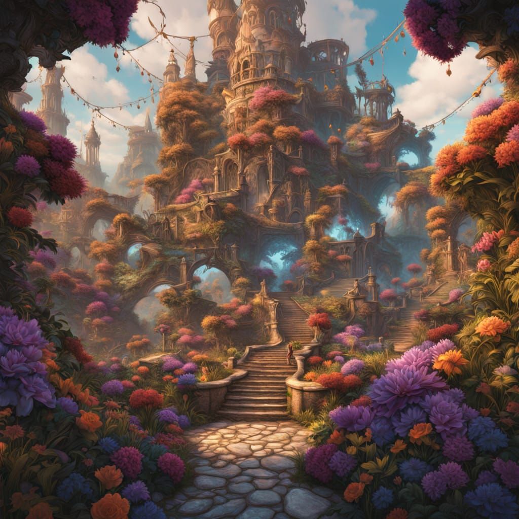 Ethereal Love in Vibrant Realms: A Fantasy Portrait