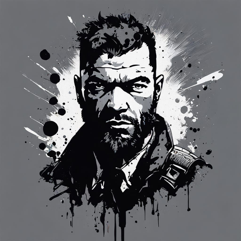 Expressive Ink Splatter Portrait