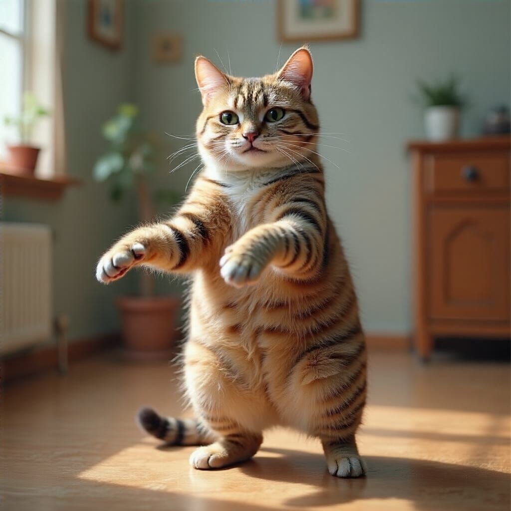 Realistic Housecat Dancing Like a Human
