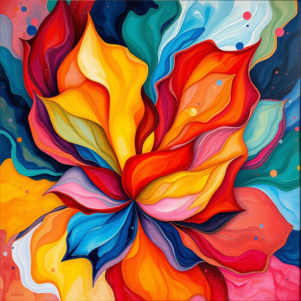 Abstract Love in Impressionist Painting Style