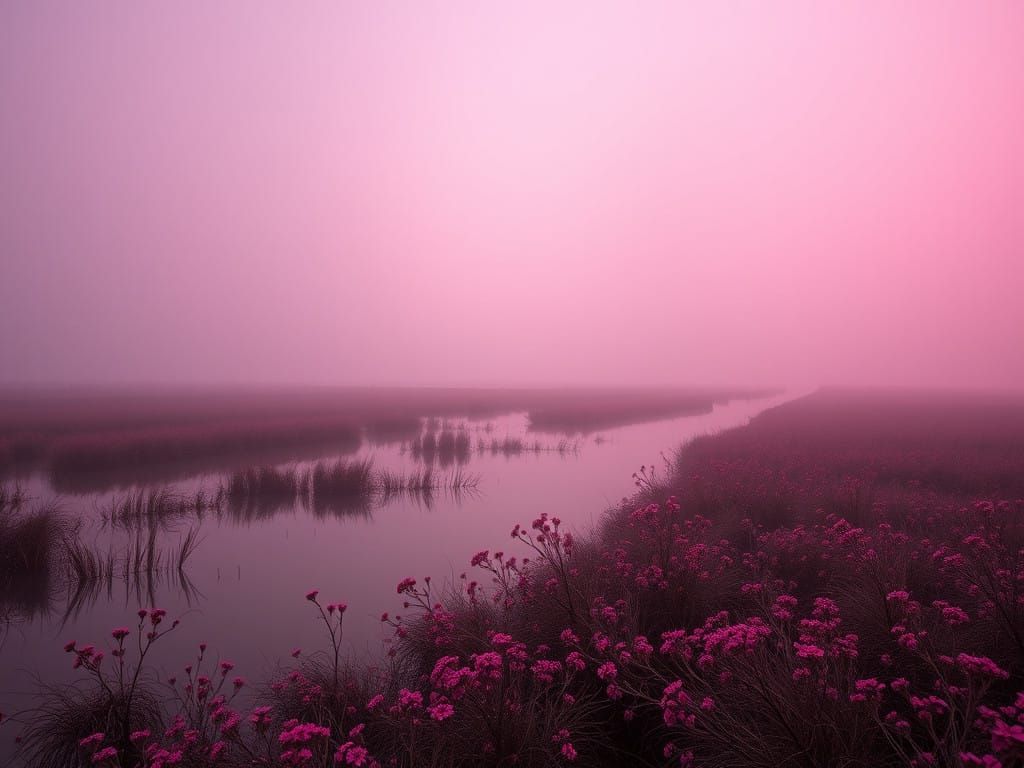 Wetland Dystopia in Grim Pink and Gloomy Rose