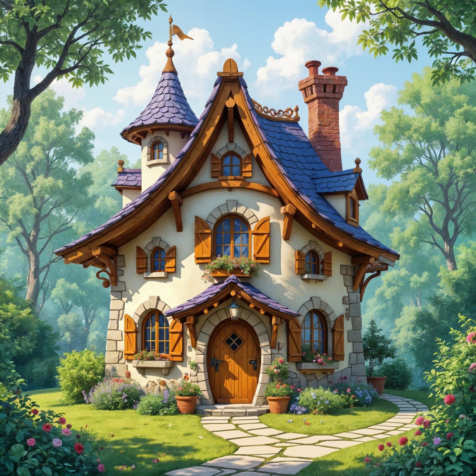 Blueprint of a Magical Fairy House Floorplan