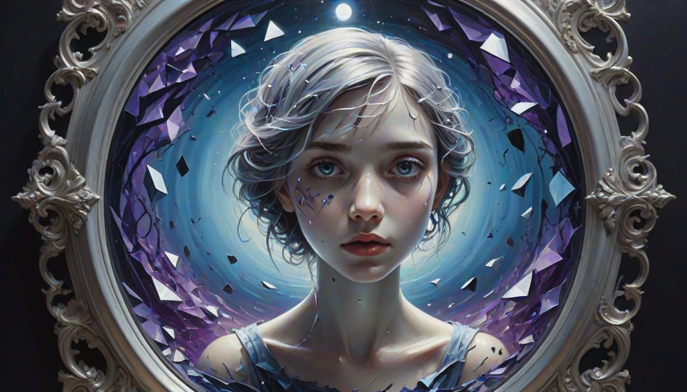 Surreal Mirror Reveals Hidden Identity in Oil Painting