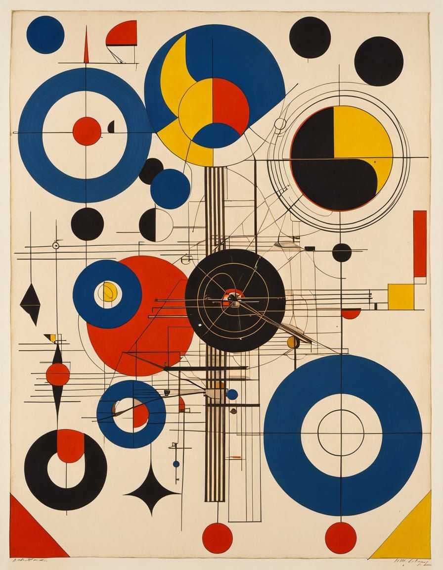 Constructivist Dadaist Machine in Primary Colors