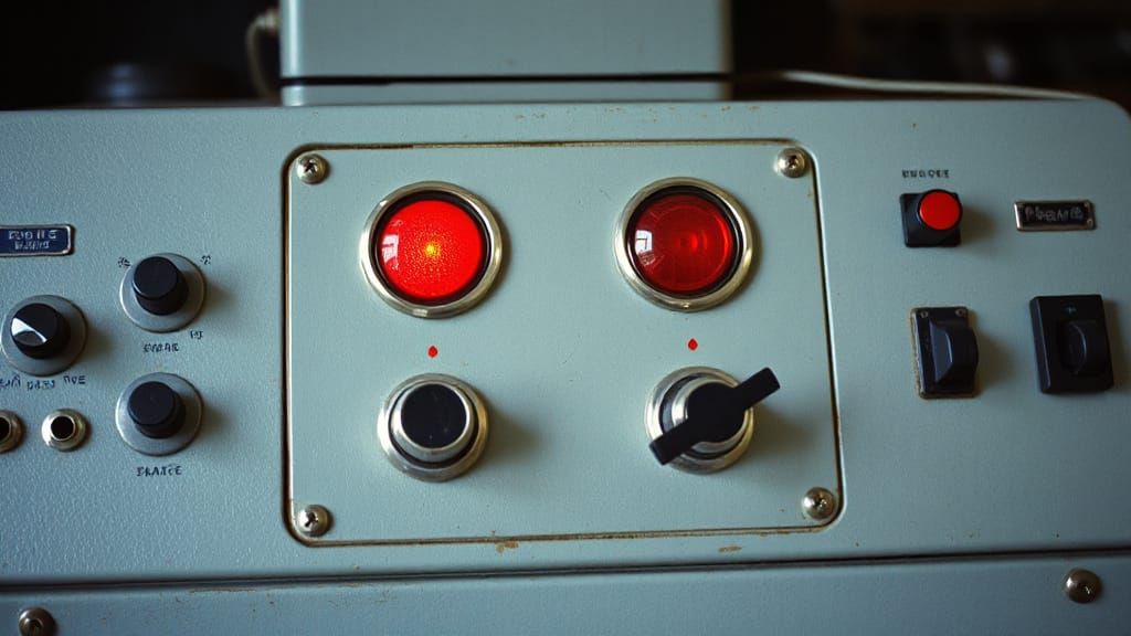 Vintage Metal Console with Lighted Buttons