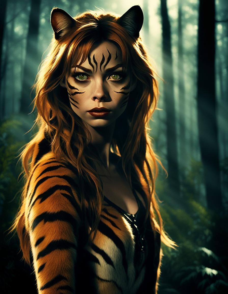 Tigra the Were-Woman: Cinematic Film Noir Portrait