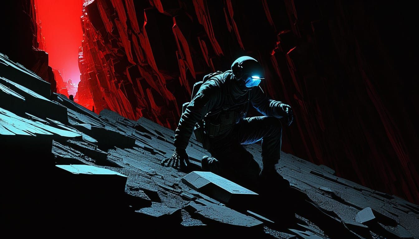 Sci-Fi Explorer Uncovers Obsidian Artifact in Cavern