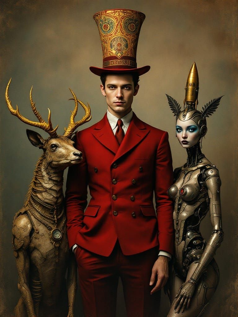 Ethereal Figures in Whimsical Landscape