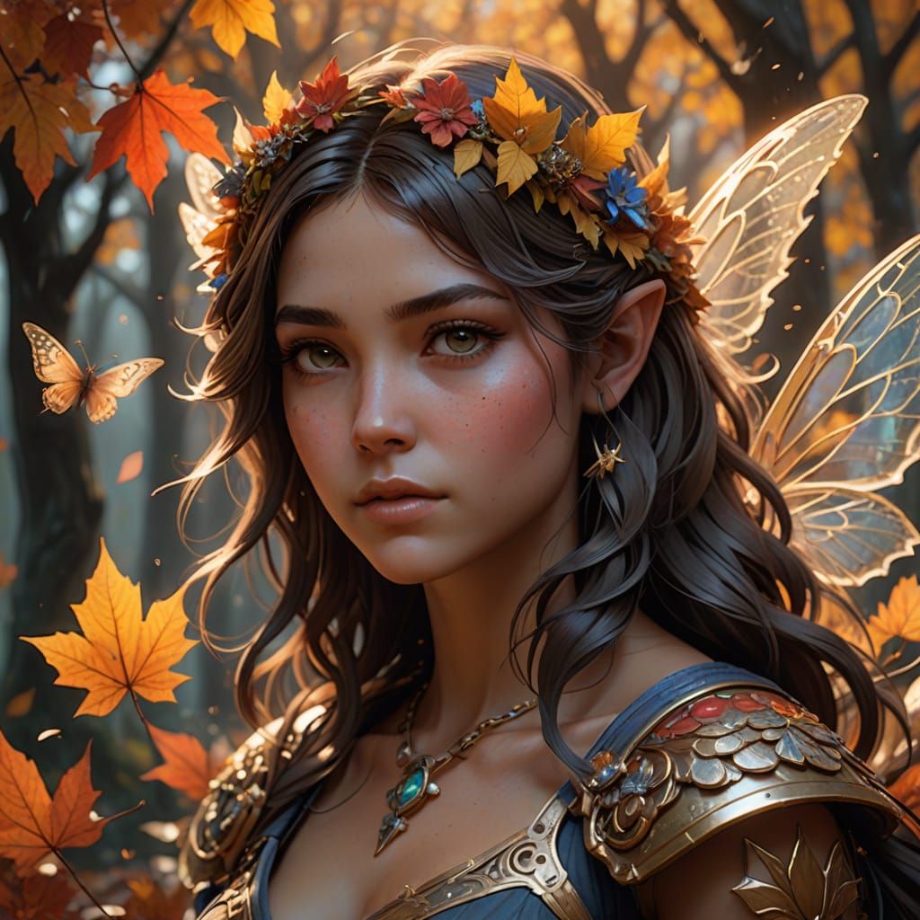 Autumn Fairies Crafting Magical Items in Artgerm Style