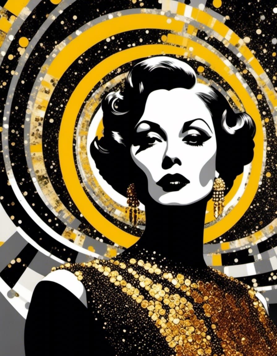 Art Deco Matrix: 1920s Black and White Illustration