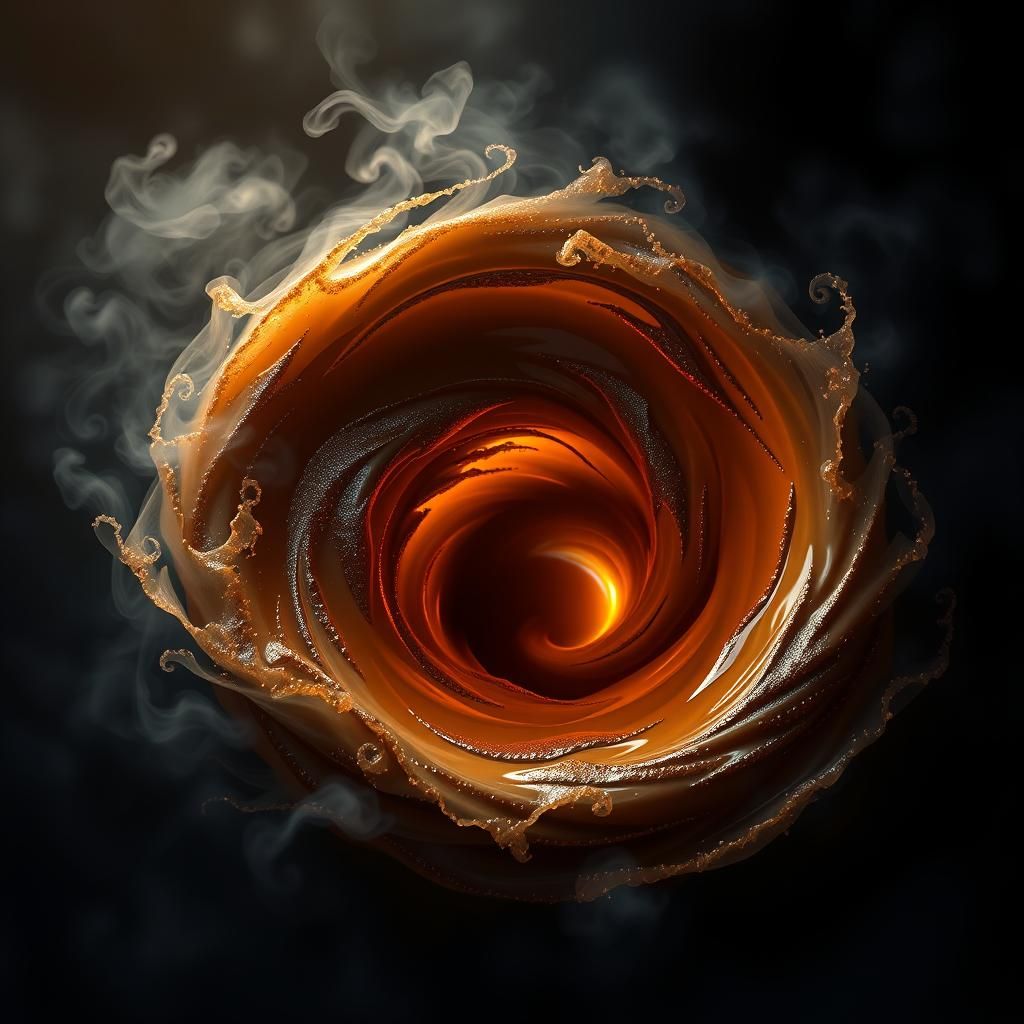 Coffee Vortex: Mystical Portal in a Futuristic Style