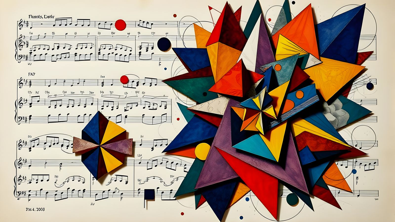 Geometric Abstract Art: Musical Score Composition