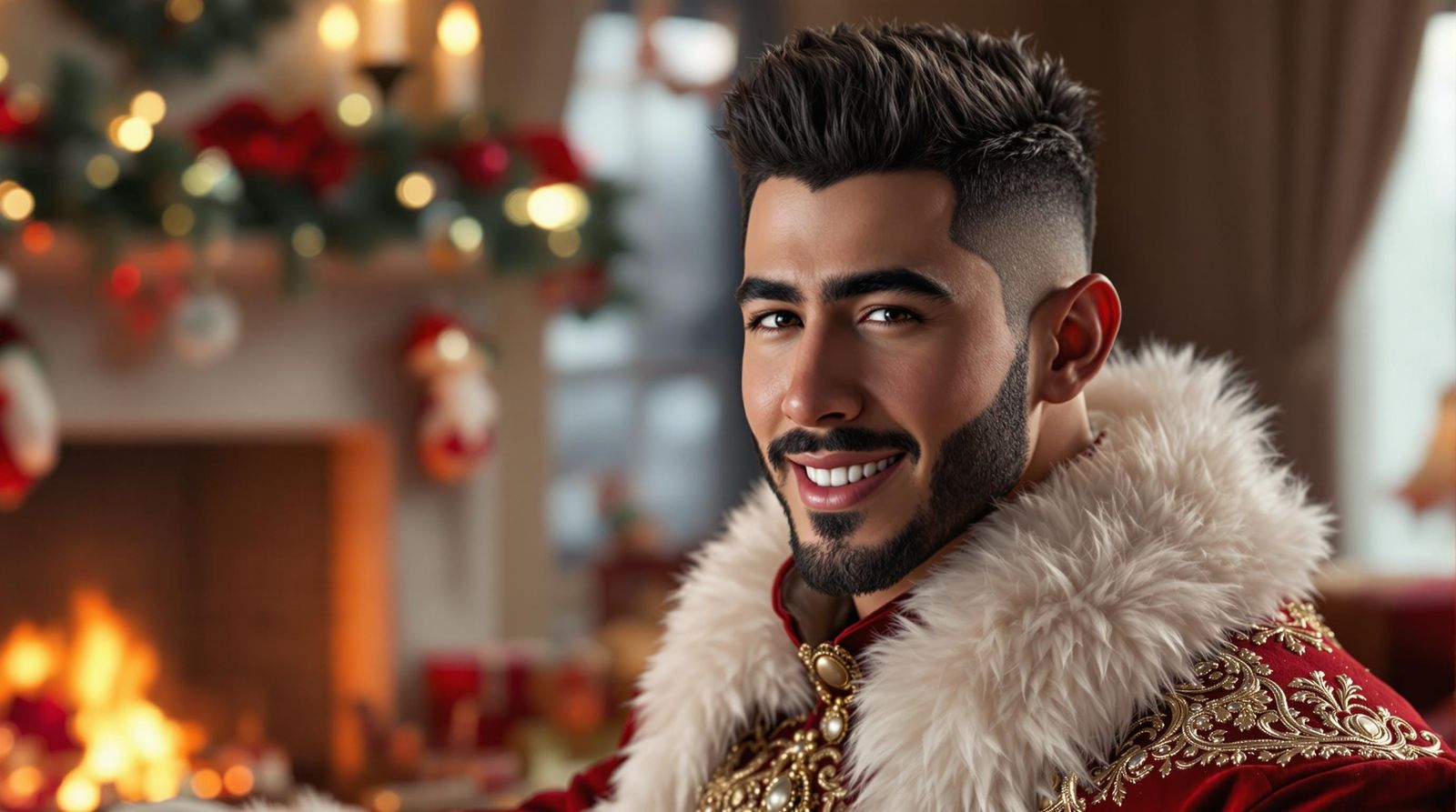 Santa Claus Nick Jonas in Hyper-Realistic 3D Closeup