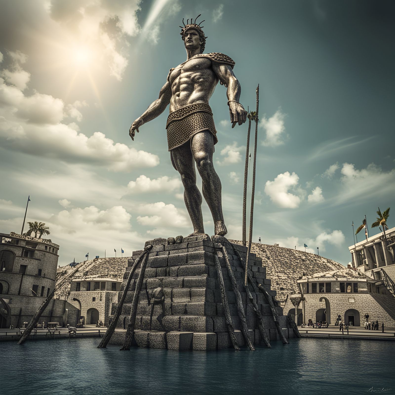Hyperrealistic Colossus of Rhodes: Cinematic HDR Render