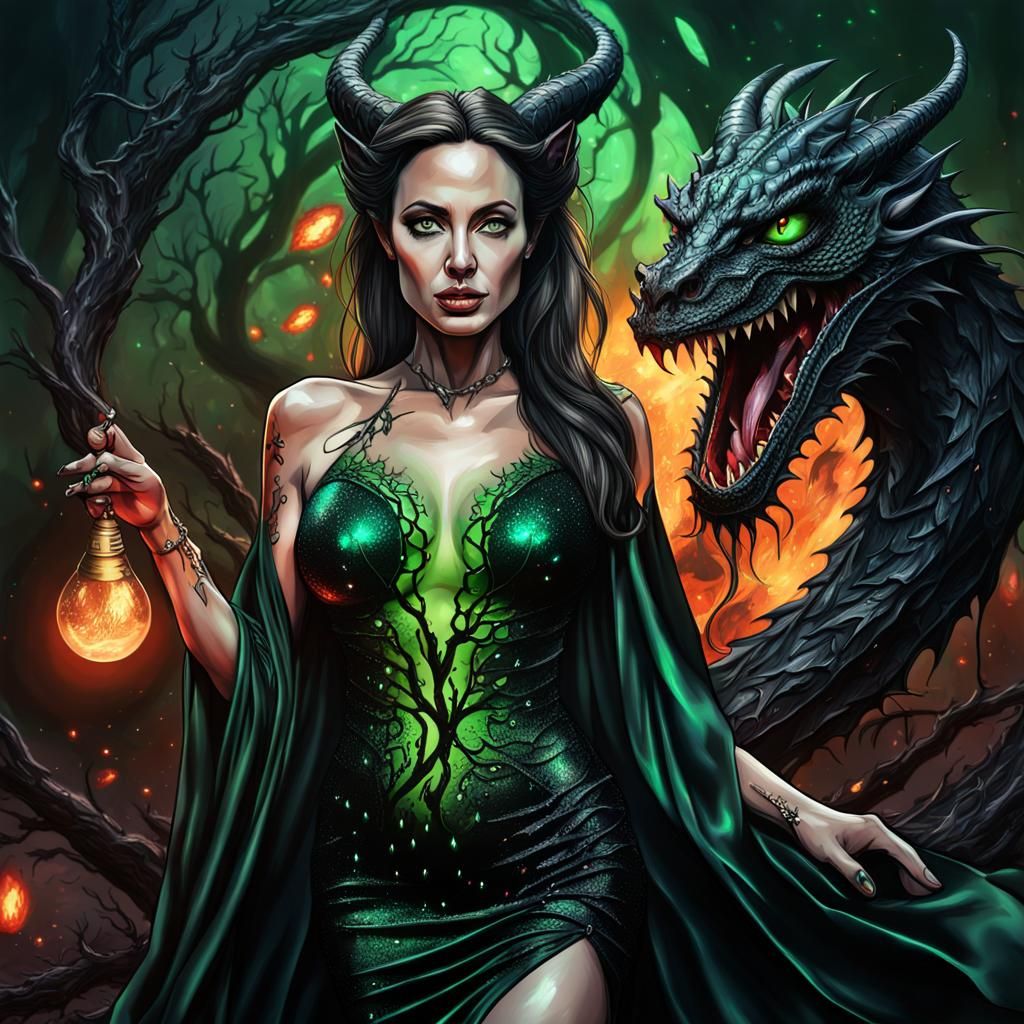 Ethereal Witch in a Dark Dreamscape