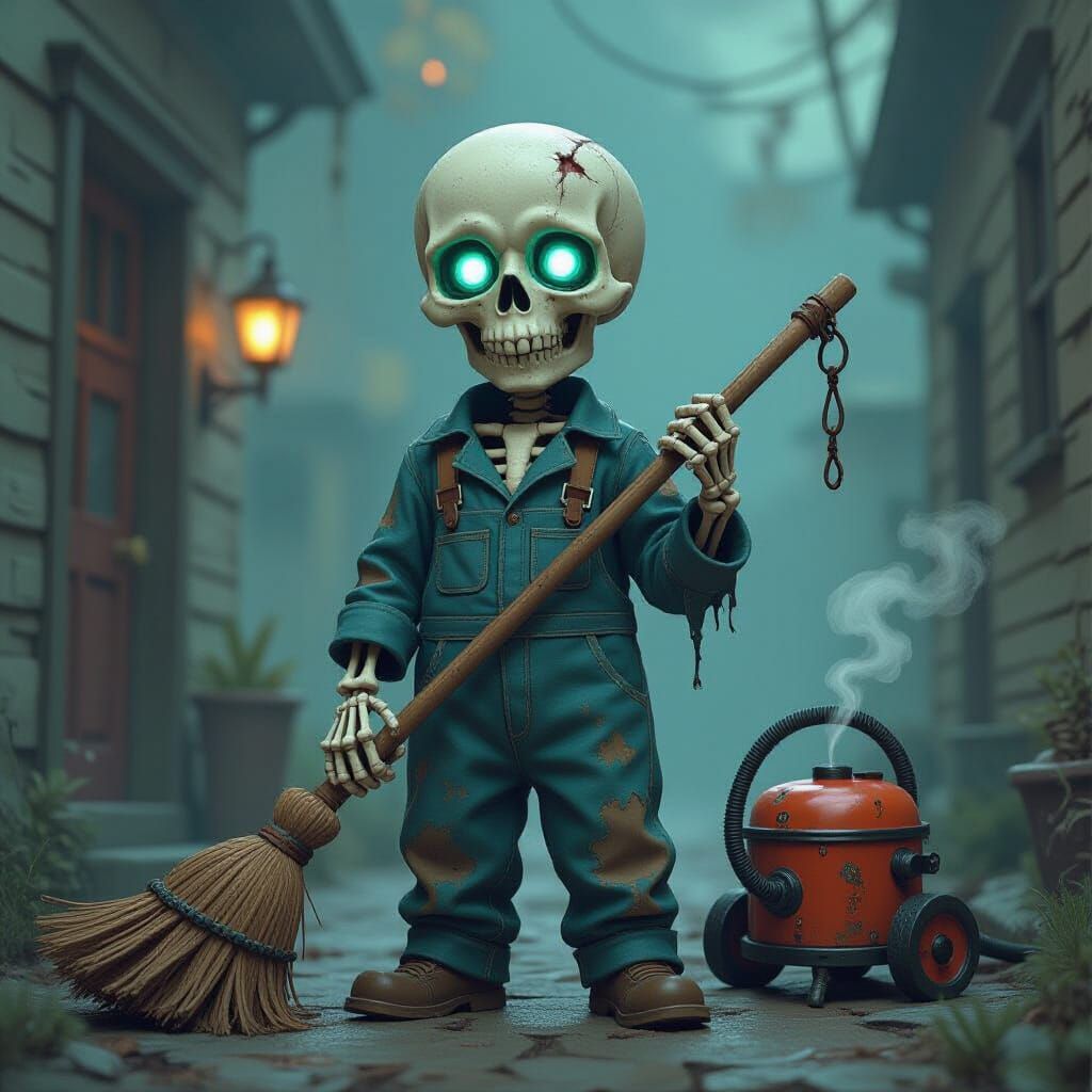 Bonebroom: Skeletal Janitor with Enchanted Broom