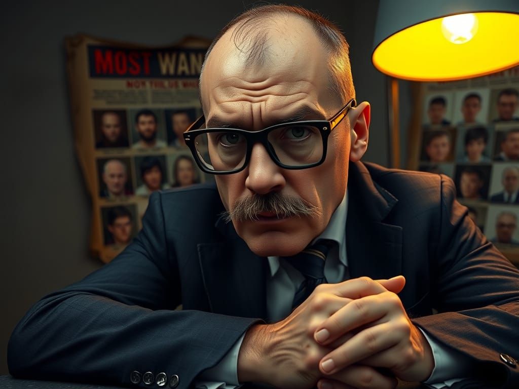 Gritty Detective in Intense Interrogation